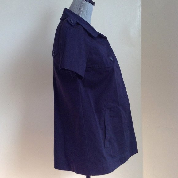 NEW Joes Jeans Short Sleeve Cotton Trench Coat Jacket Navy Blue XS - Picture 4 of 13